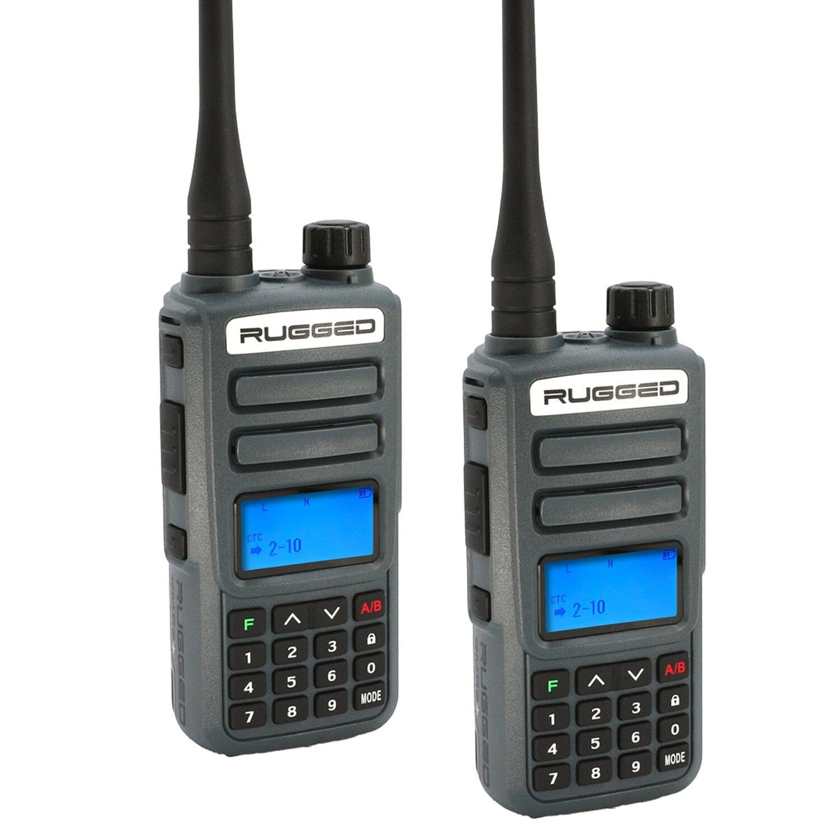 2 PACK - Rugged GMR2 PLUS GMRS and FRS Two Way Handheld Radios - Grey