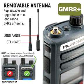 GMRS and FRS Handheld Two Way Radio - Model GMR2-PLUS - Grey - CLEARANCE