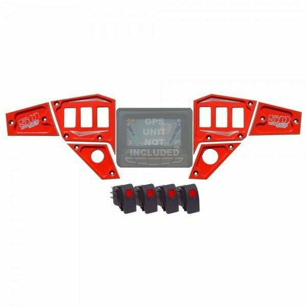 50 Caliber Racing Polaris RZR 6 Piece Dash Panel Digital GPS