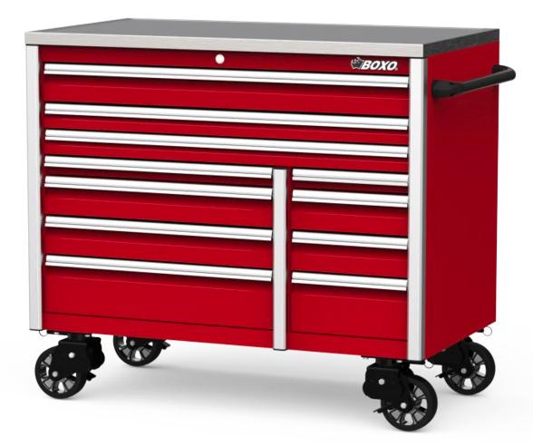 54" 11-Drawer Elite Series Bottom Roll Tool Cabinet (Gloss Red)  ATA540111-R