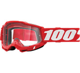 100% Accuri 2 Goggles Red with Clear Lens