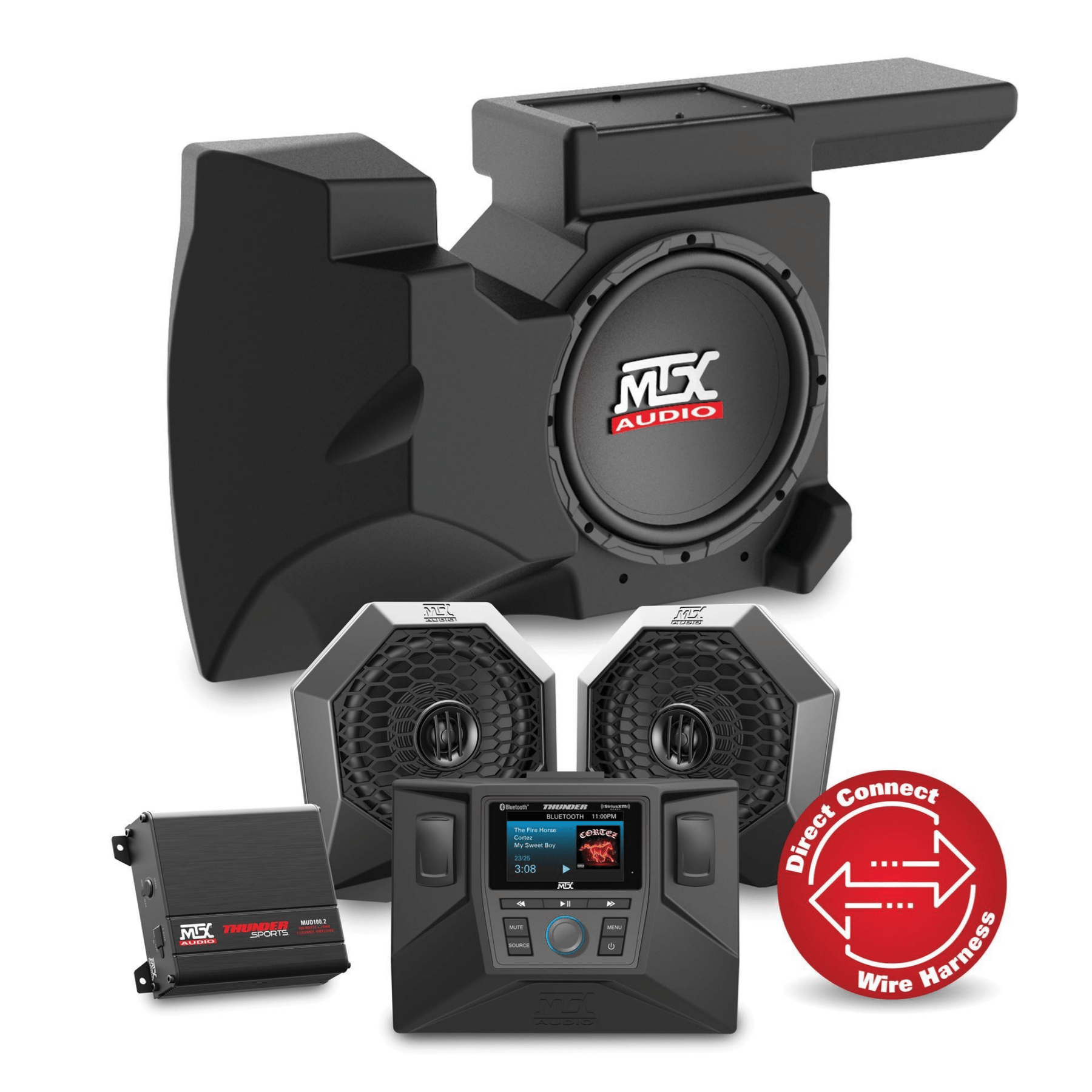 Polaris RZR 2-Speaker with Dual Amplifier & Single Subwoofer Audio System (2014-2019)