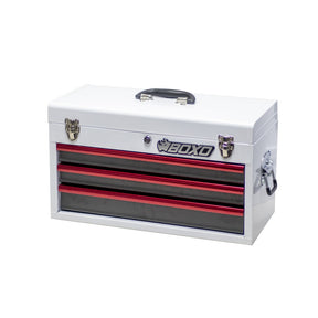 3-Drawer Hand Carry Tool Box: White Body with Gray Drawers, Black Drawer Trim  ECC20301-GY1