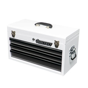 3-Drawer Hand Carry Tool Box: White Body with Gray Drawers, Black Drawer Trim  ECC20301-GY1