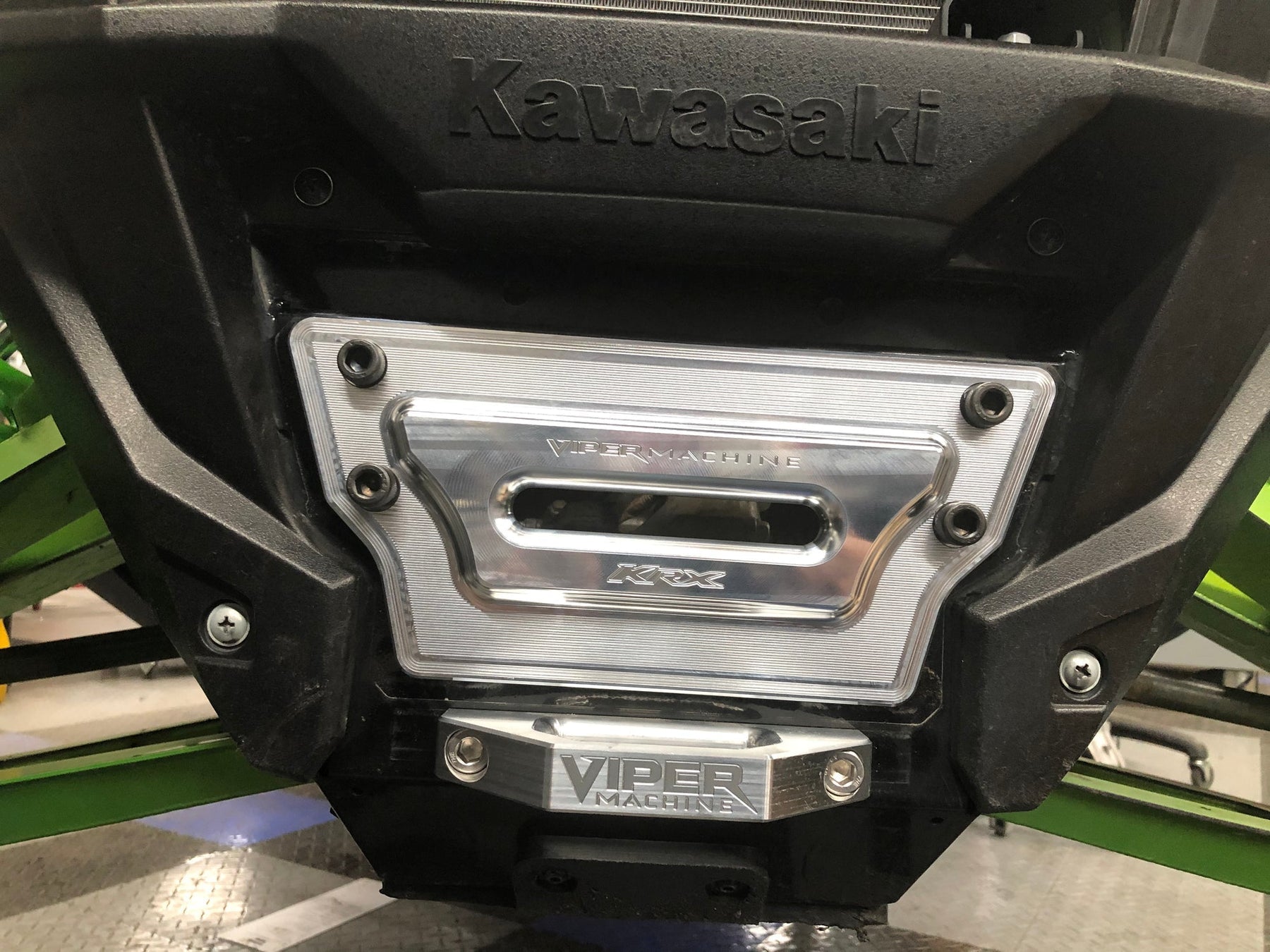 Kawasaki KRX 1000 Billet Winch Plate with Integrated Rope Hawse (2020+)