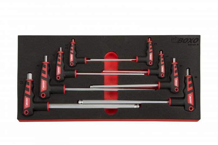 8 PC METRIC 2 WAY T-HANDLE BALL HEX KEY SET  BX020-R