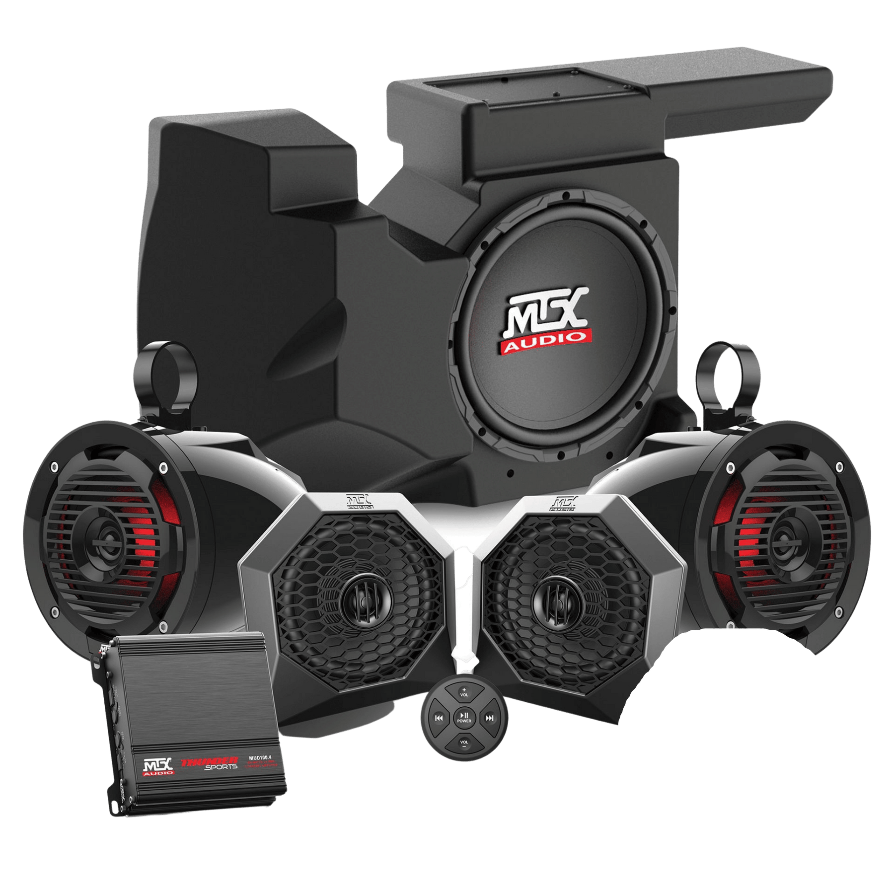 Polaris RZR Bluetooth Enabled Four Speaker, Dual Amplifier, & Single Subwoofer Audio System (2014-2019)