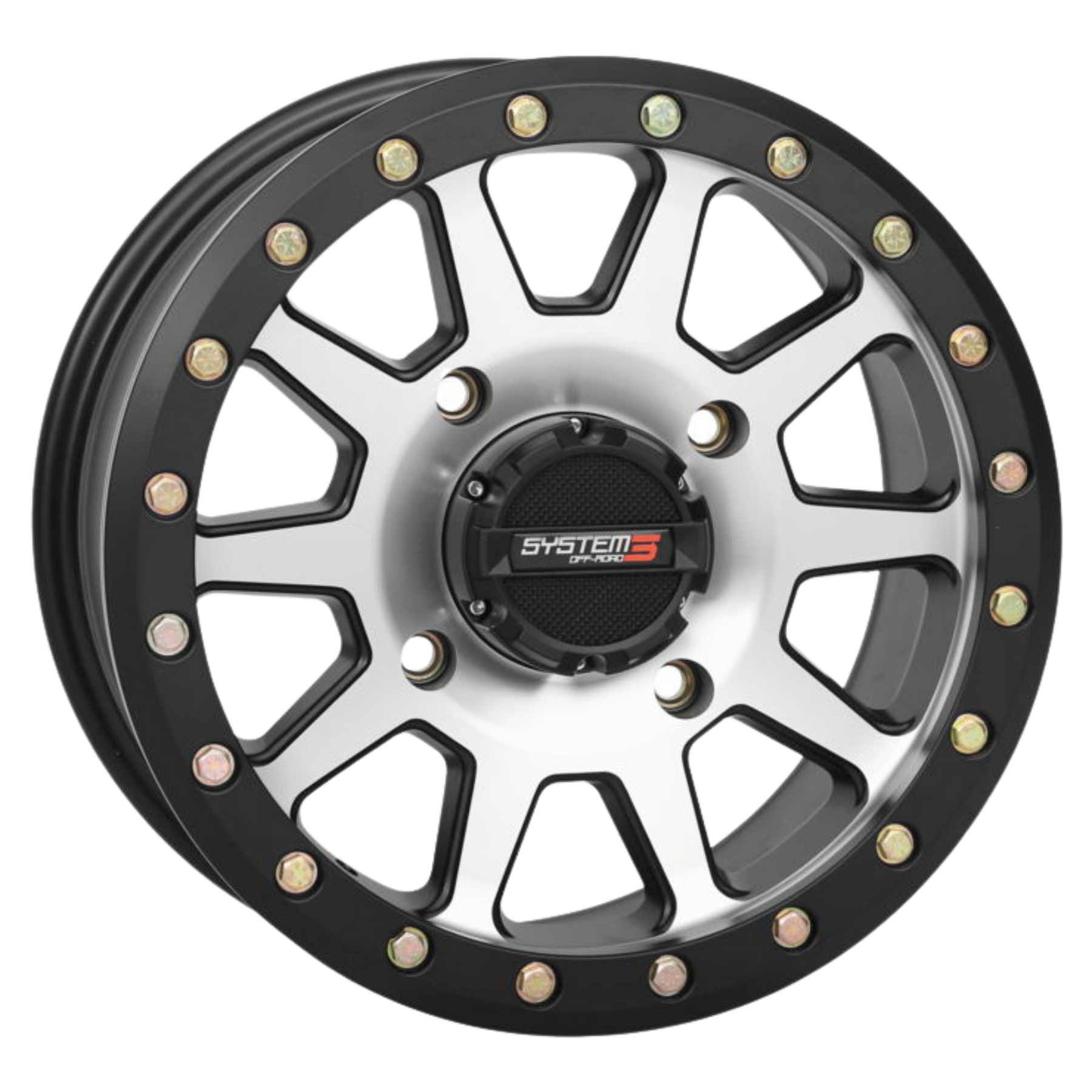 machined system 3 sb-3 beadlock utv wheel