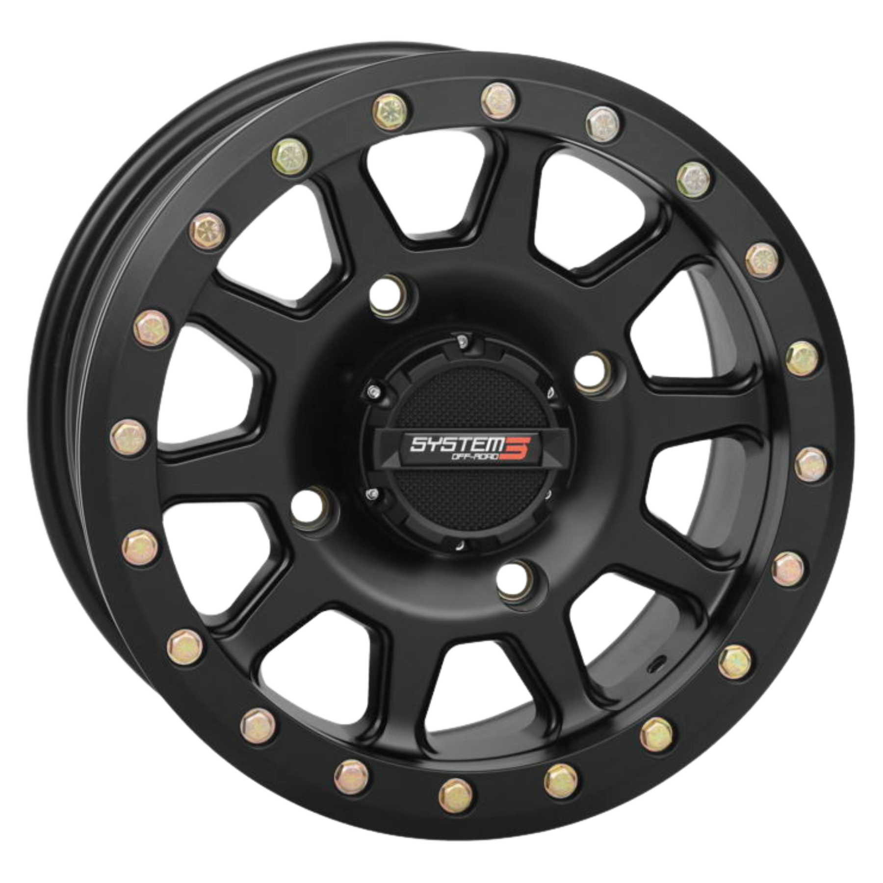 matte black system 3 sb-3 beadlock utv wheel