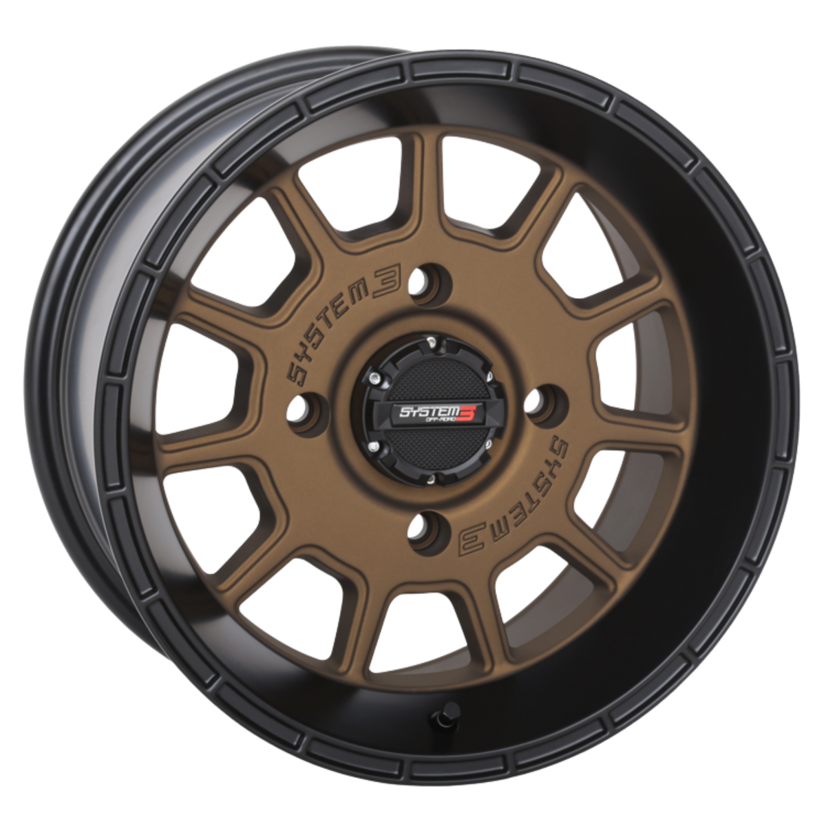 system 3 bronze/black st-5 aluminum utv wheels