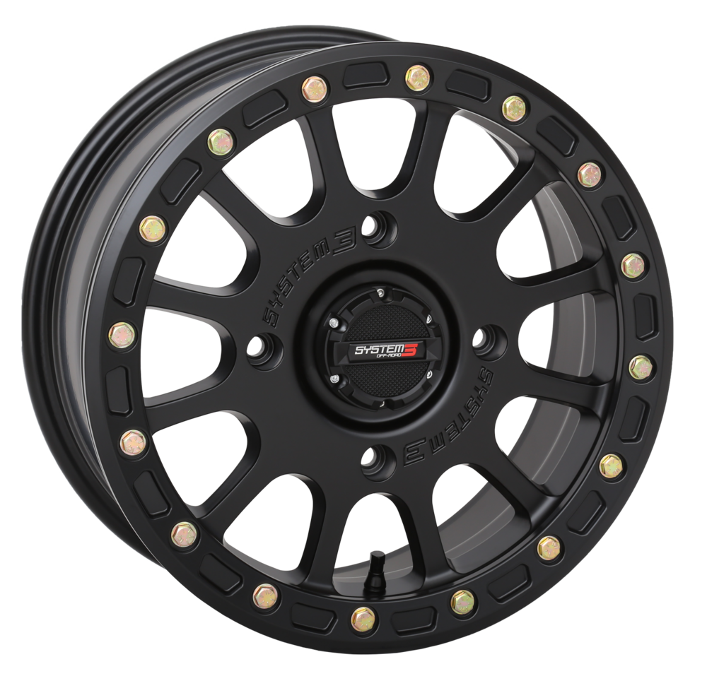 matte black system 3 sb-5 beadlock utv wheel