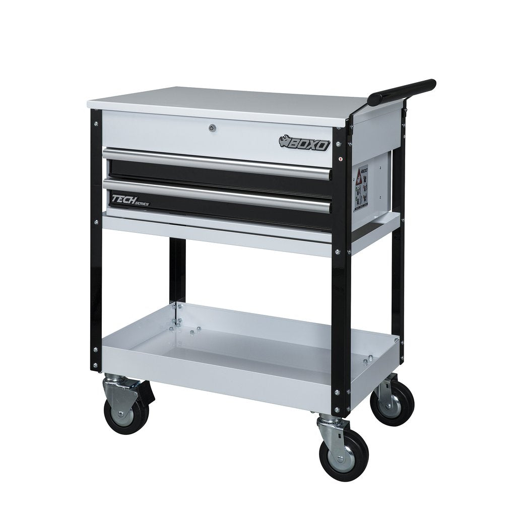 UAS3321-GY  2-Drawer Tech Series Flip-Top Service Cart (Gloss White)