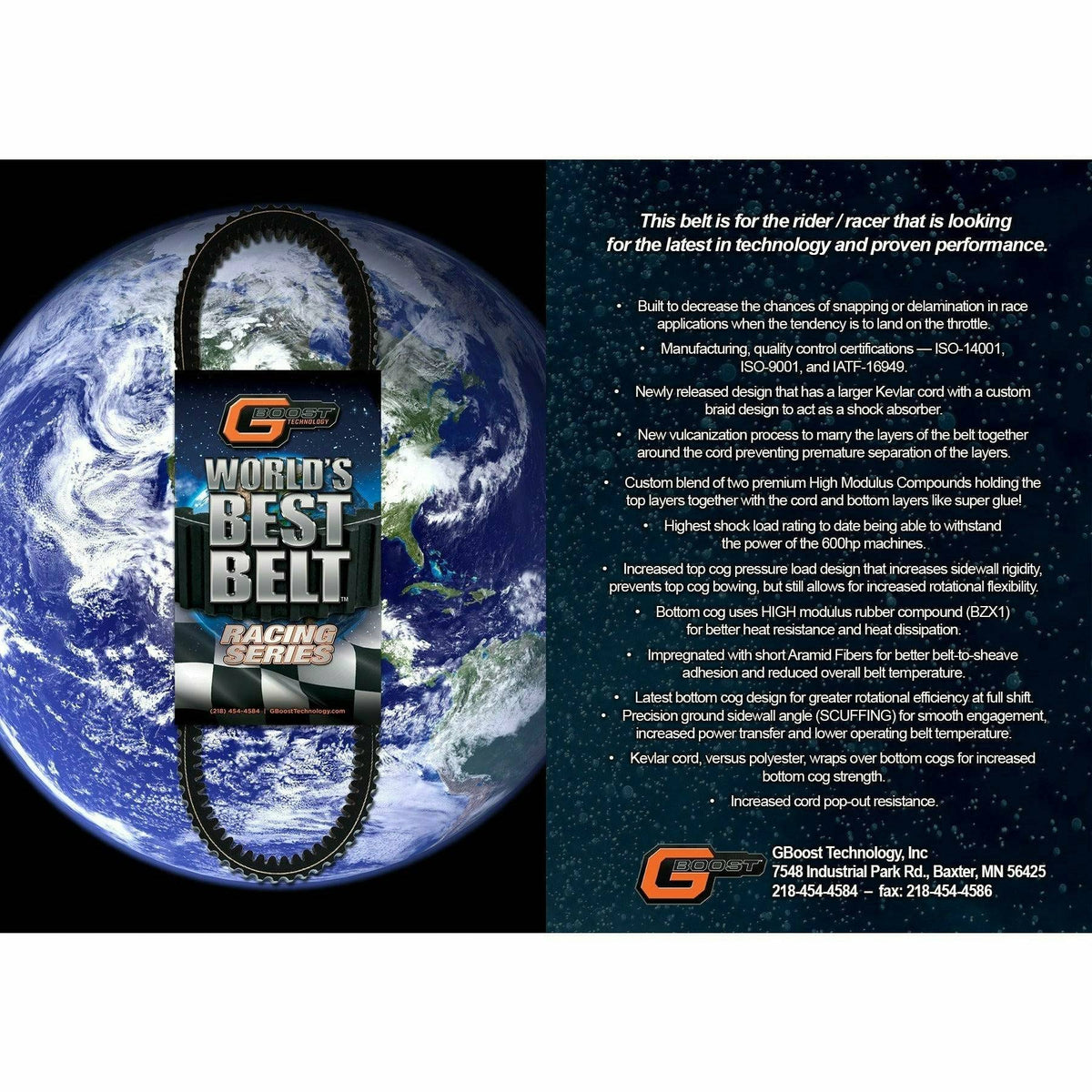 G Boost Polaris RZR PRO XP World's Best Race Series Drive Belt