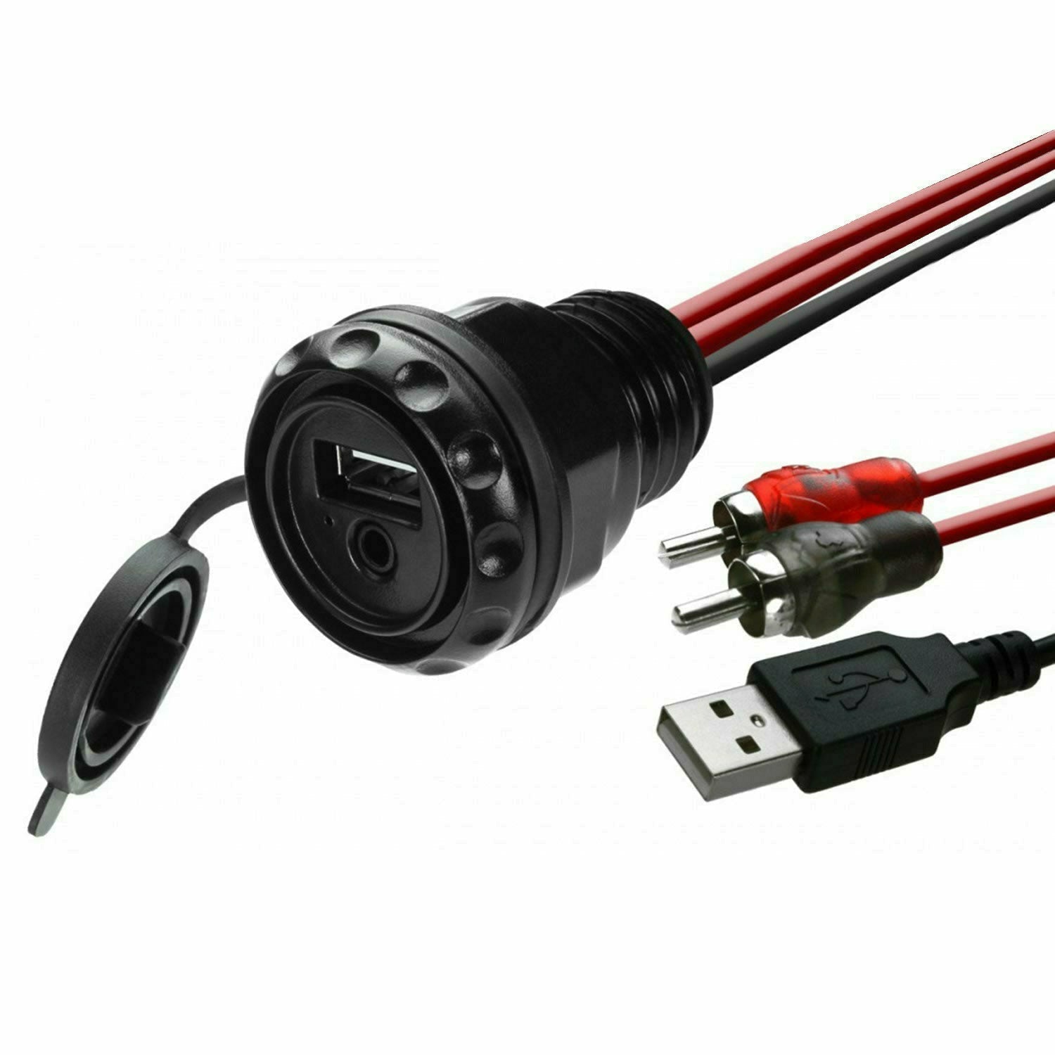 MB Quart Dash Mounted USB Charge Port with 3.5 mm Audio Input