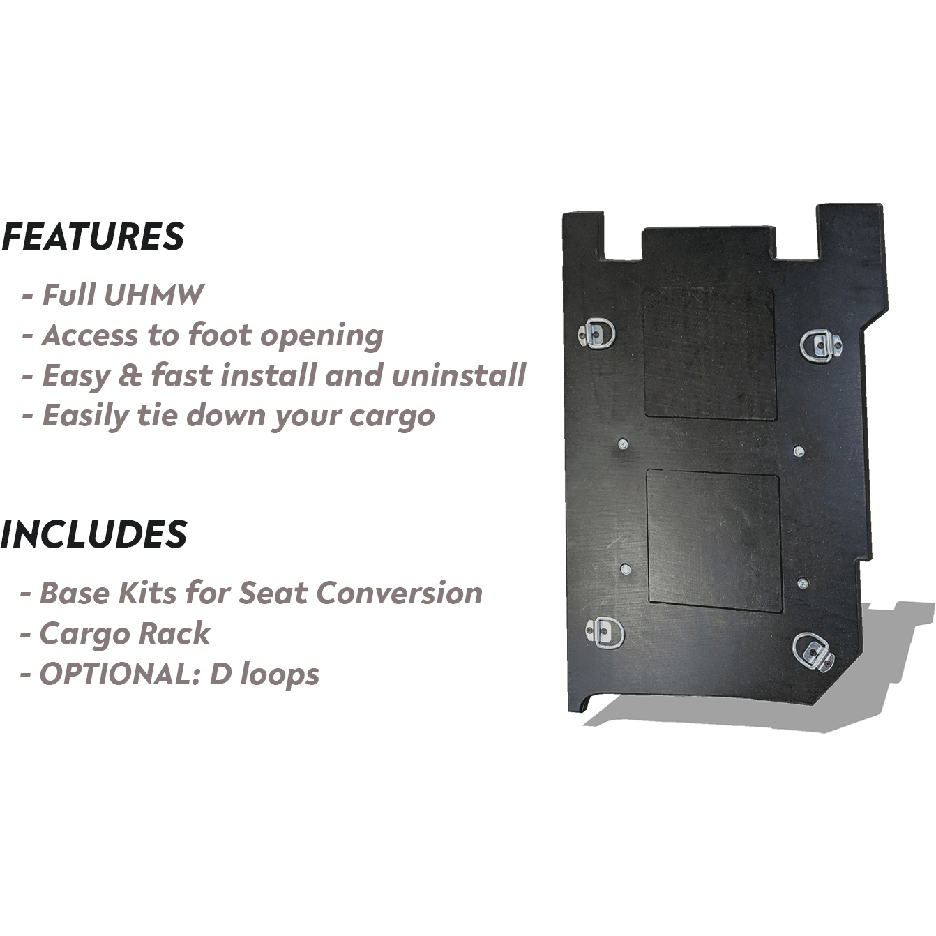 SSS Off-Road Cargo Rack / Dog Seat - Back Seat Conversion Kit for Polaris RZR XP 4 Turbo S