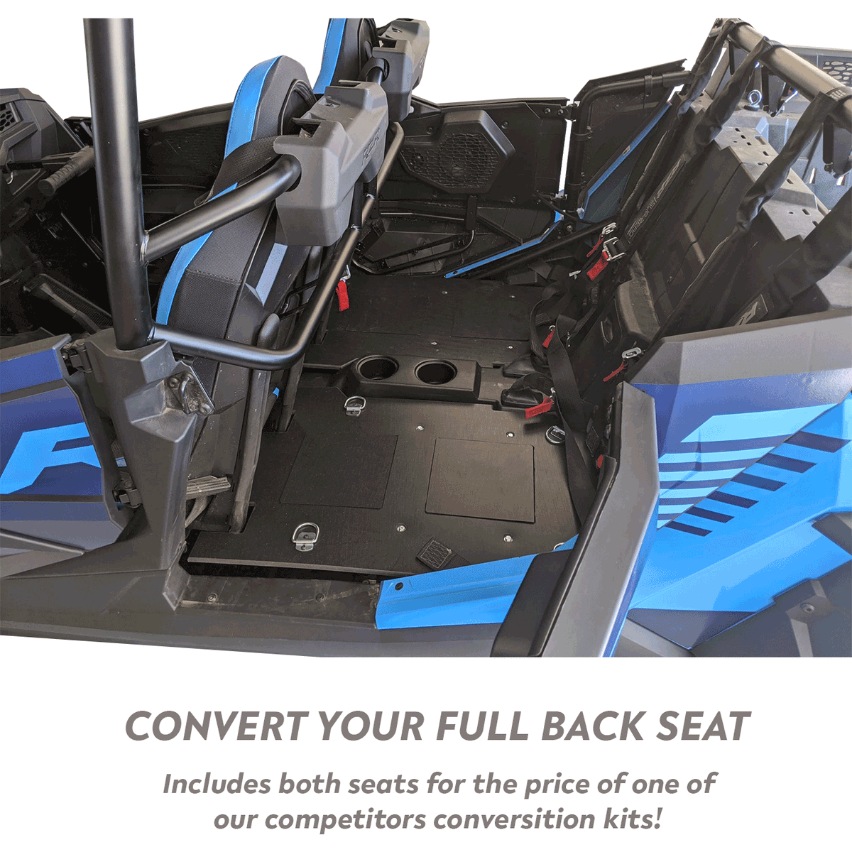 SSS Off-Road Cargo Rack / Dog Seat - Back Seat Conversion Kit for Polaris RZR XP 4 Turbo S