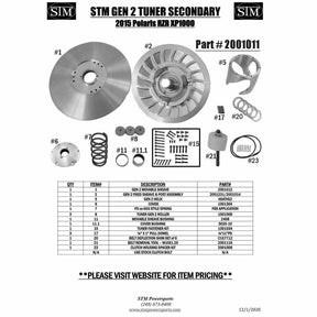 STM Polaris RZR XP 1000 (2015) Tuner Secondary Clutch