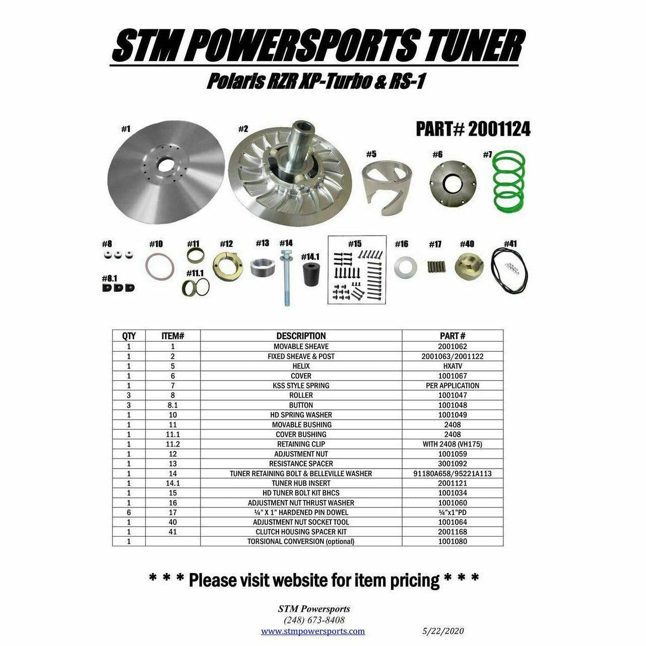 STM Polaris RZR XP Turbo Tuner Secondary Clutch