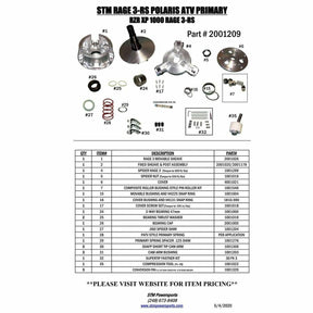 STM Polaris RZR XP 1000 RAGE 3RS Primary Clutch