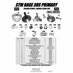 STM Polaris RZR XP 900 RAGE 3RS Primary Clutch