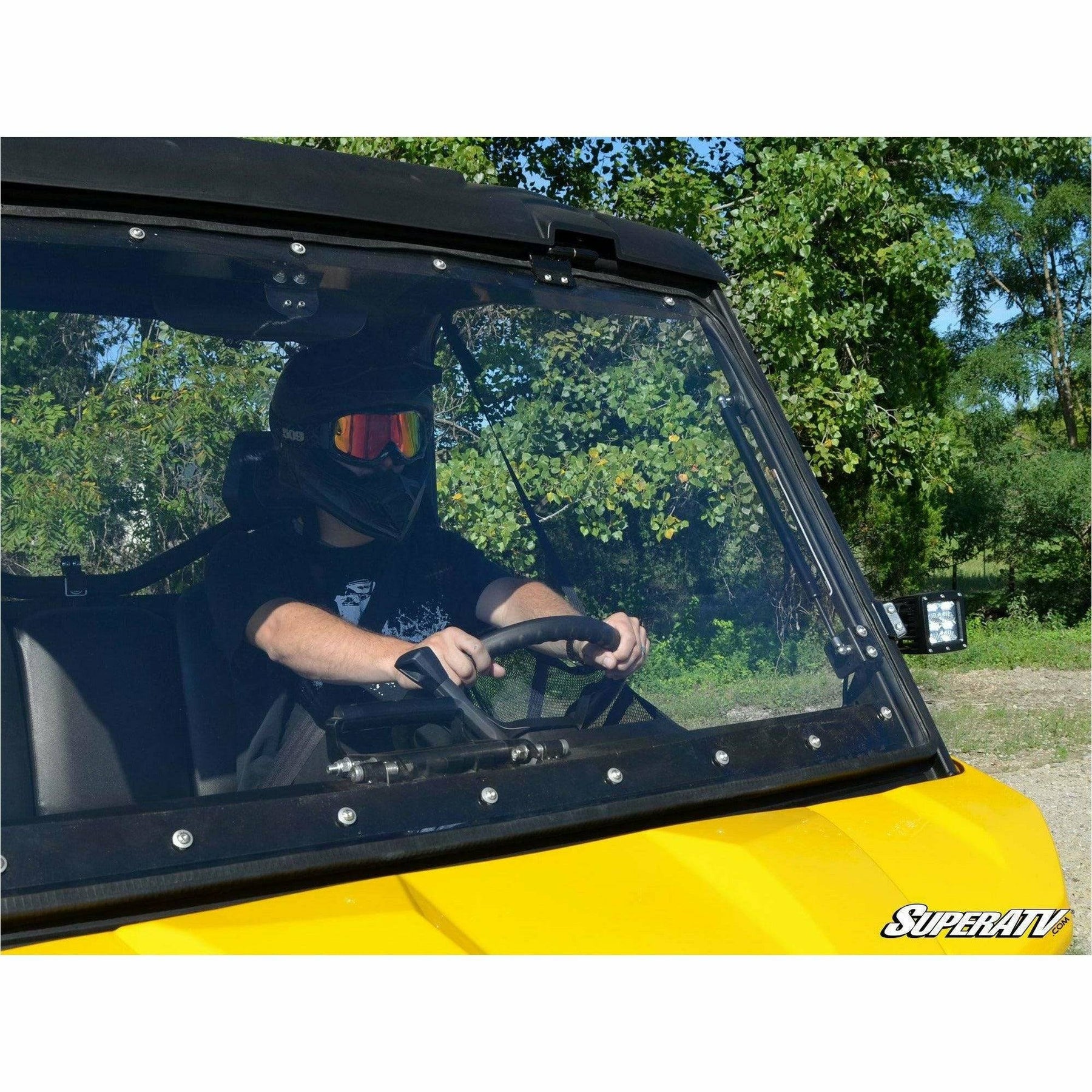 SuperATV Can Am Defender Scratch Resistant Flip Windshield