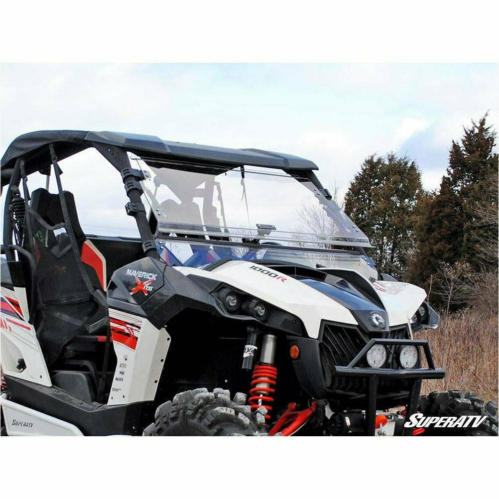 SuperATV Can Am Maverick Scratch Resistant Flip Windshield