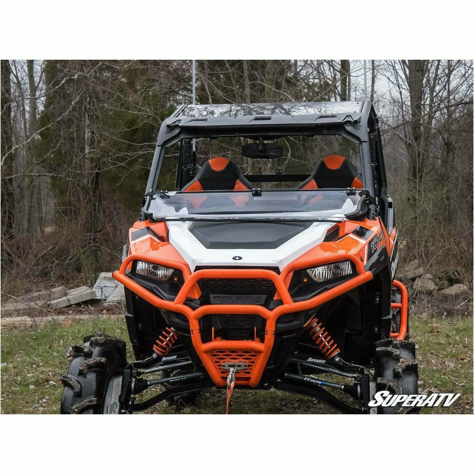 SuperATV Polaris General Scratch Resistant Flip Down Windshield