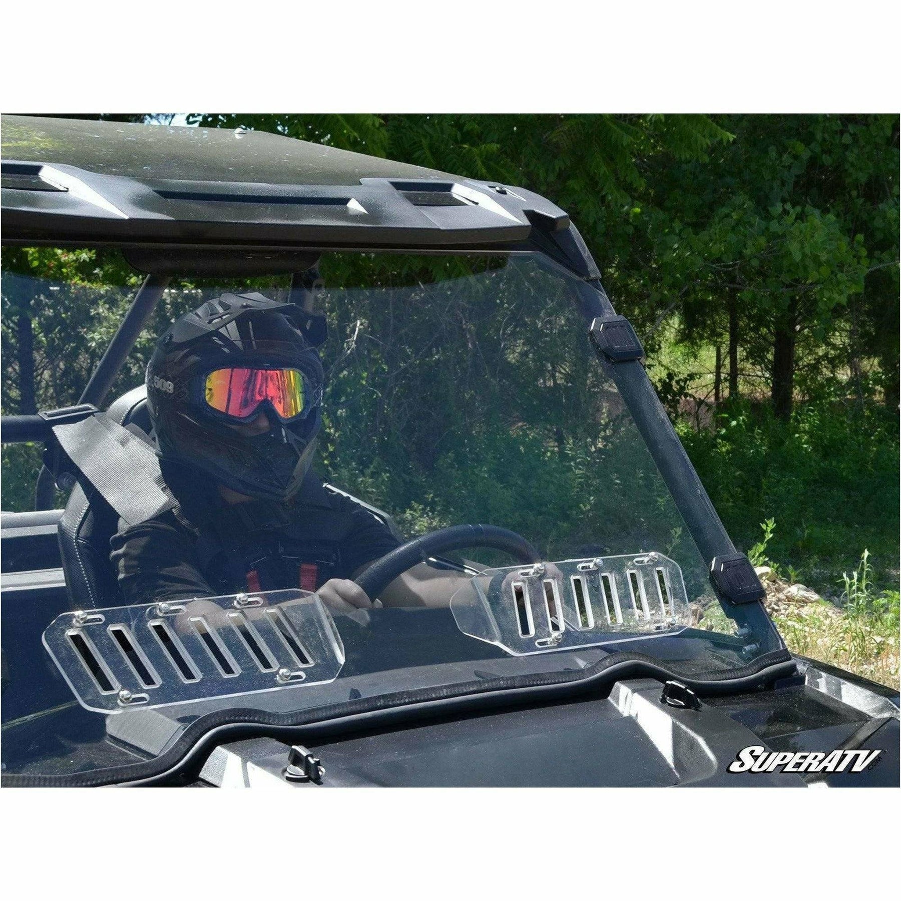 SuperATV Polaris RZR XP Turbo Scratch Resistant Vented Windshield