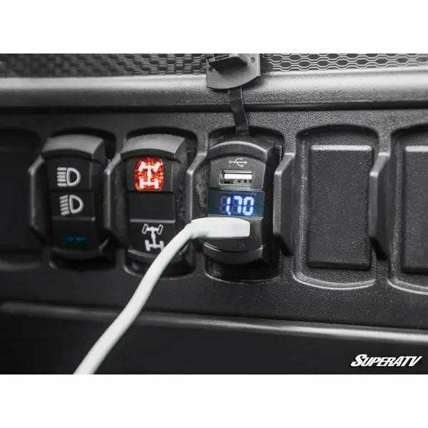 SuperATV UTV Dual USB Charger with Voltmeter