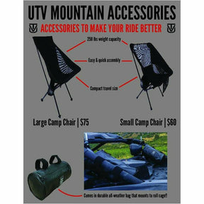 UTV Mountain Accessories Camp Chair with Roll Cage Bag