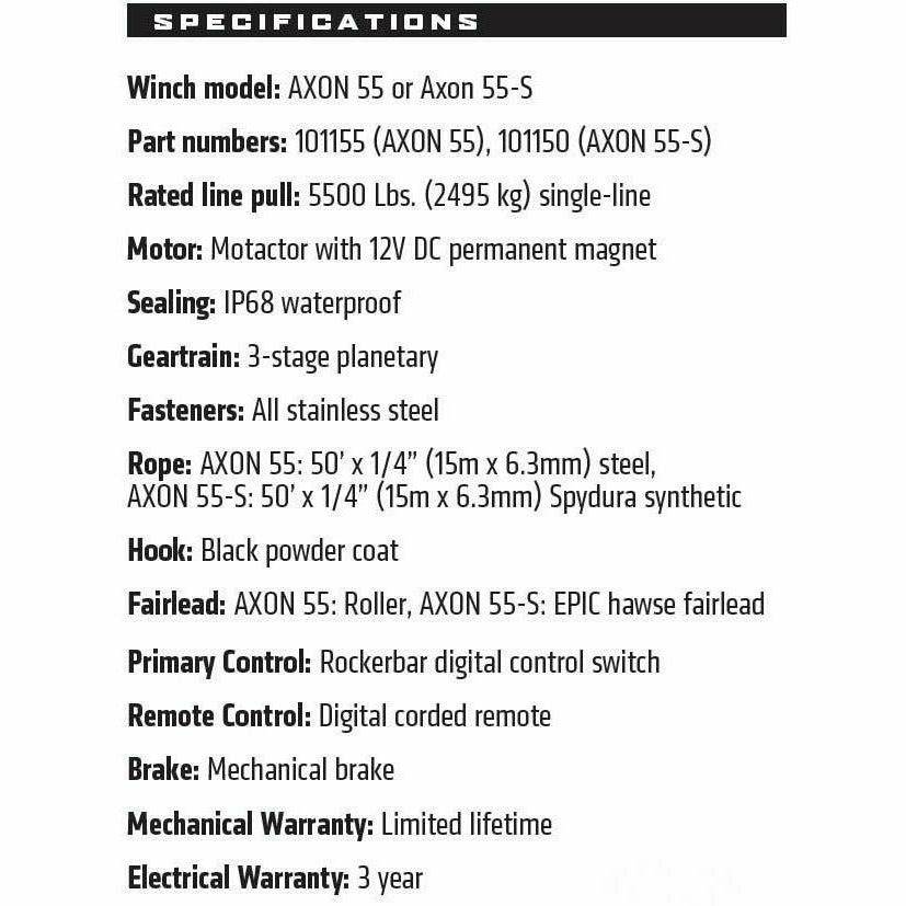 Warn AXON 55-S Winch